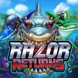 Razor Returns slot logo by Push Gaming at Spinmills Casino